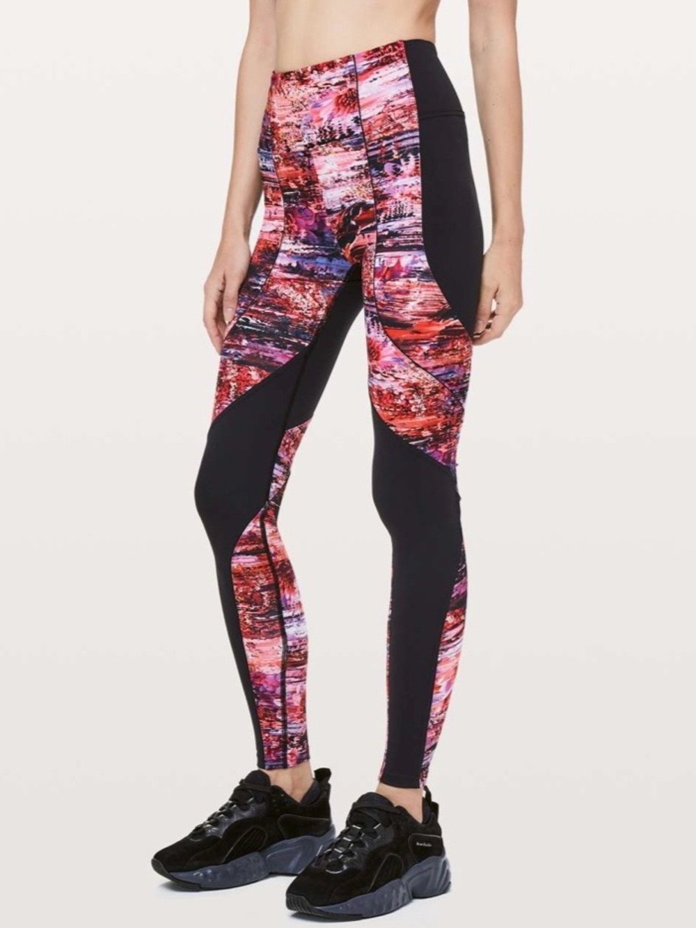 Lululemon Sweat & Repeat Tight *28” Black / Dahliascape Multi